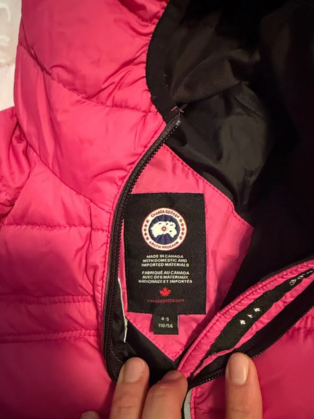 Canada Goose Girls Bright Pink Hooded Puffer Jacket - Picture 4 of 10